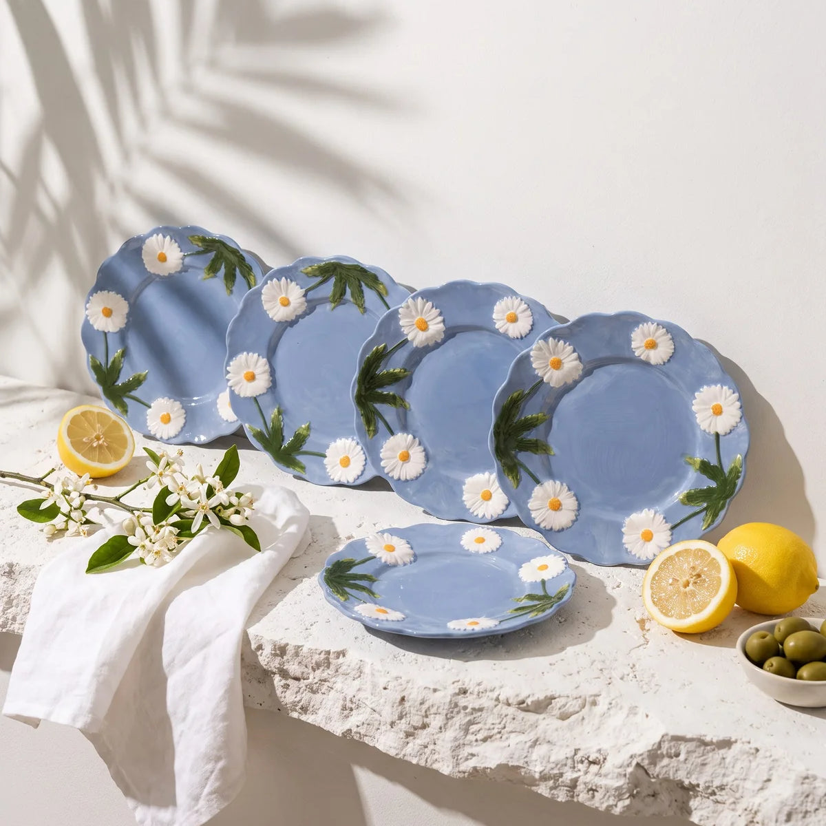 Plato mediano margarita 22cm set x4