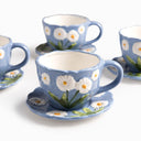 Pocillo y plato margarita 350ml set x4