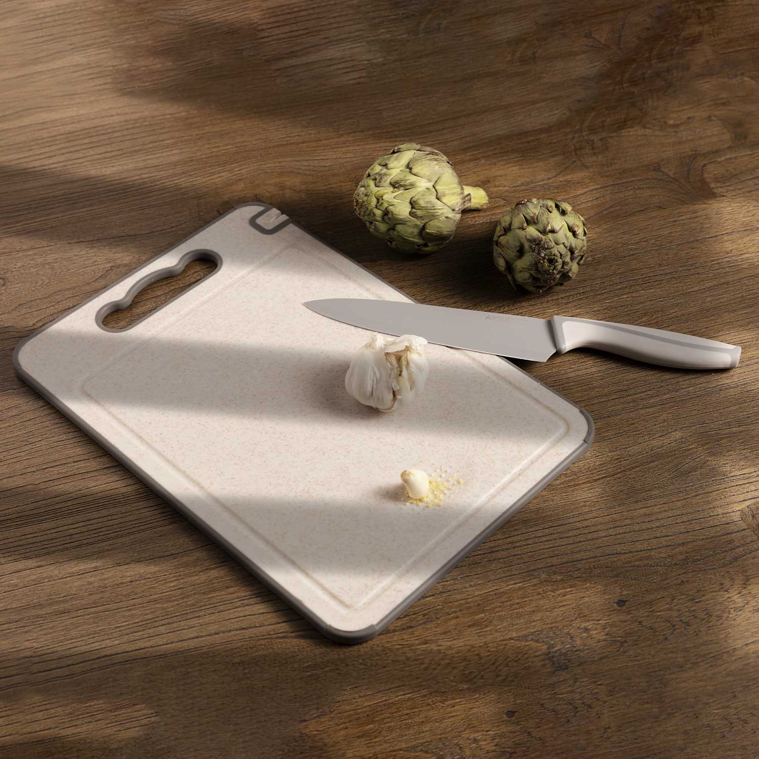 Tabla para picar en plástico y acero