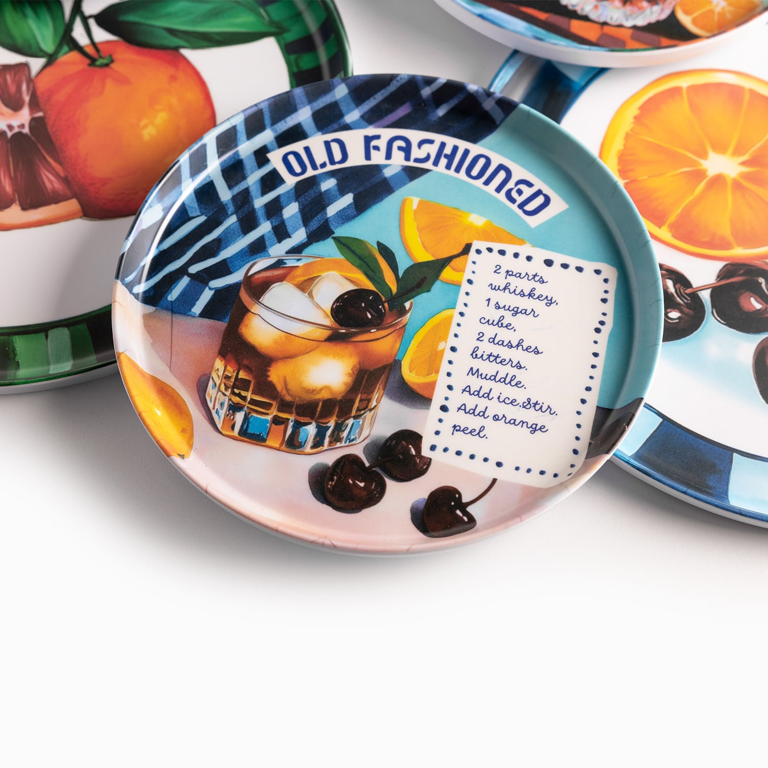 Platos melamina serie cocteles set x8