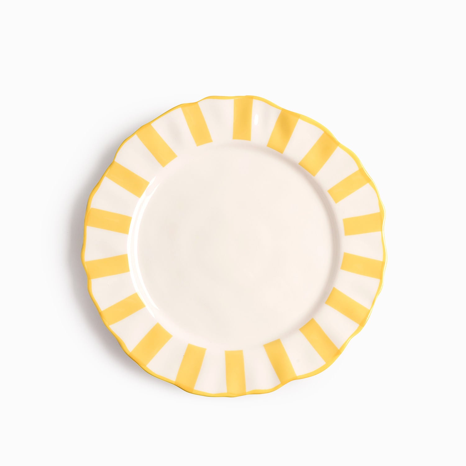 Plato principal líneas amarillo 27cm
