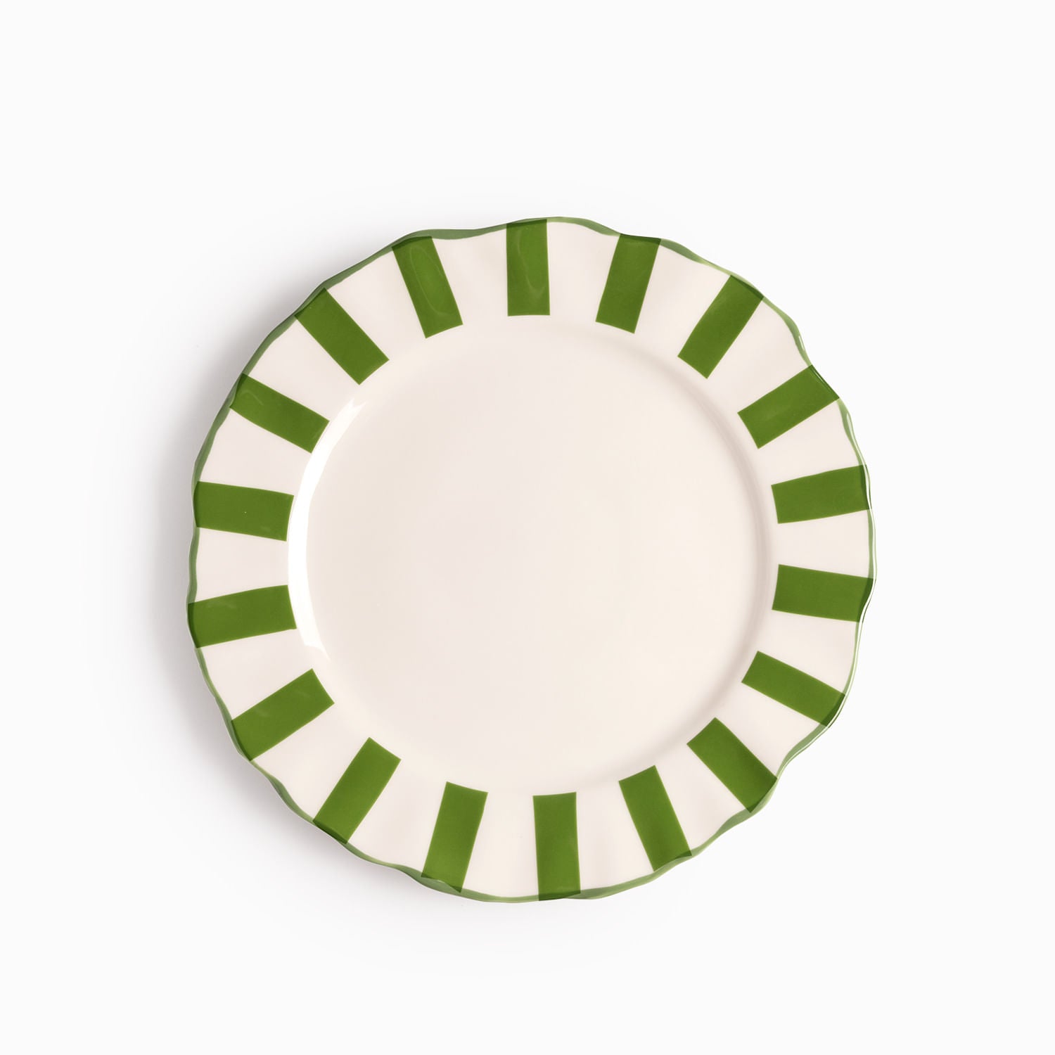 Plato principal líneas verde 27cm