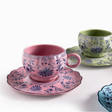 Pocillo y plato Versalles set x4