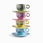 Pocillo y plato Versalles set x4