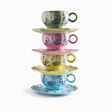 Pocillo y plato Versalles set x4