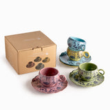 Pocillo y plato Versalles set x4