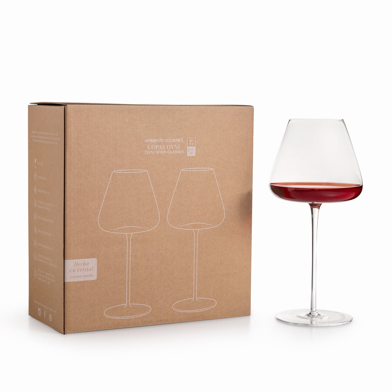 Copa ovni en cristal 730ml set x2