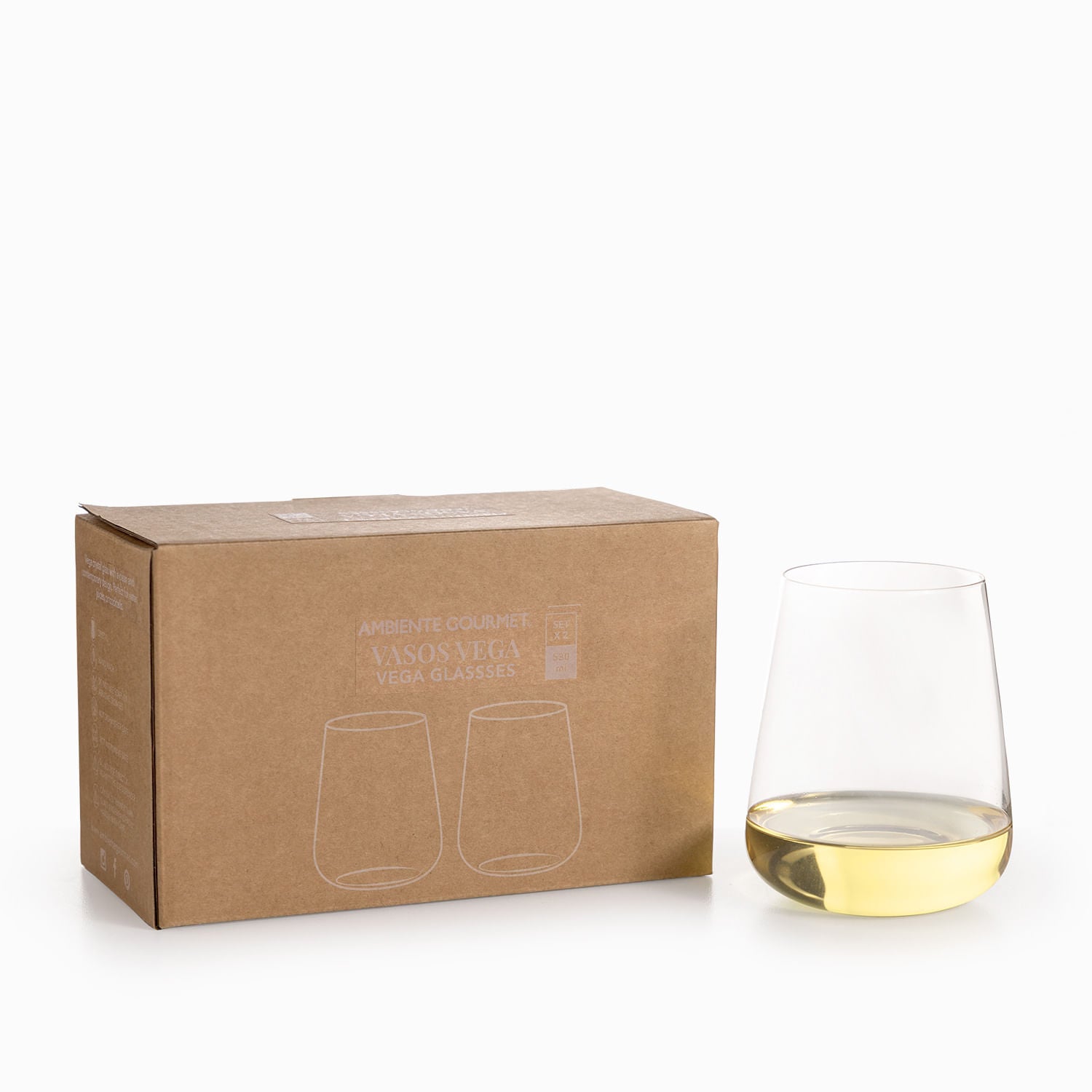 Vaso vega en cristal 530ml set x2