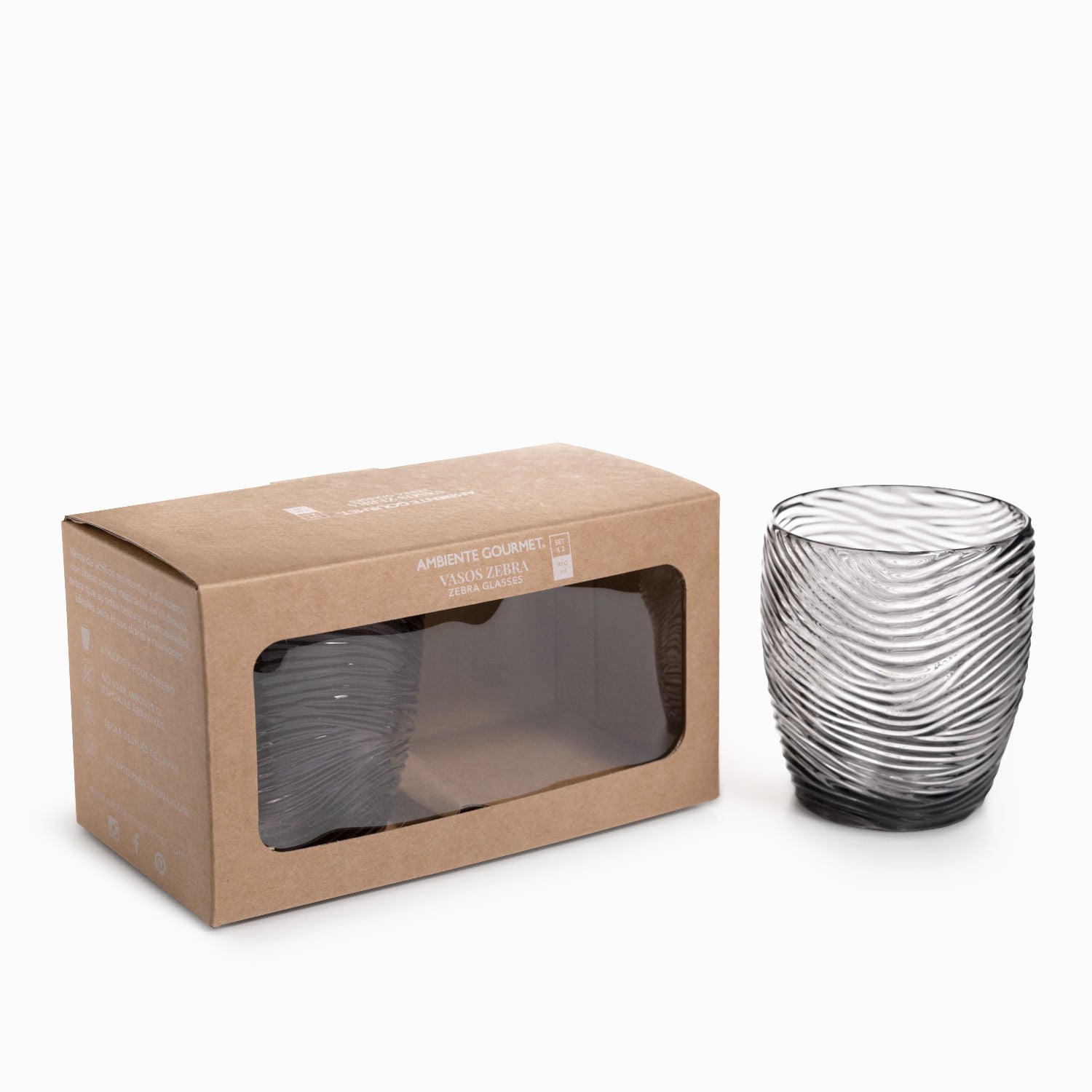 Vaso Zebra 460ml set x2