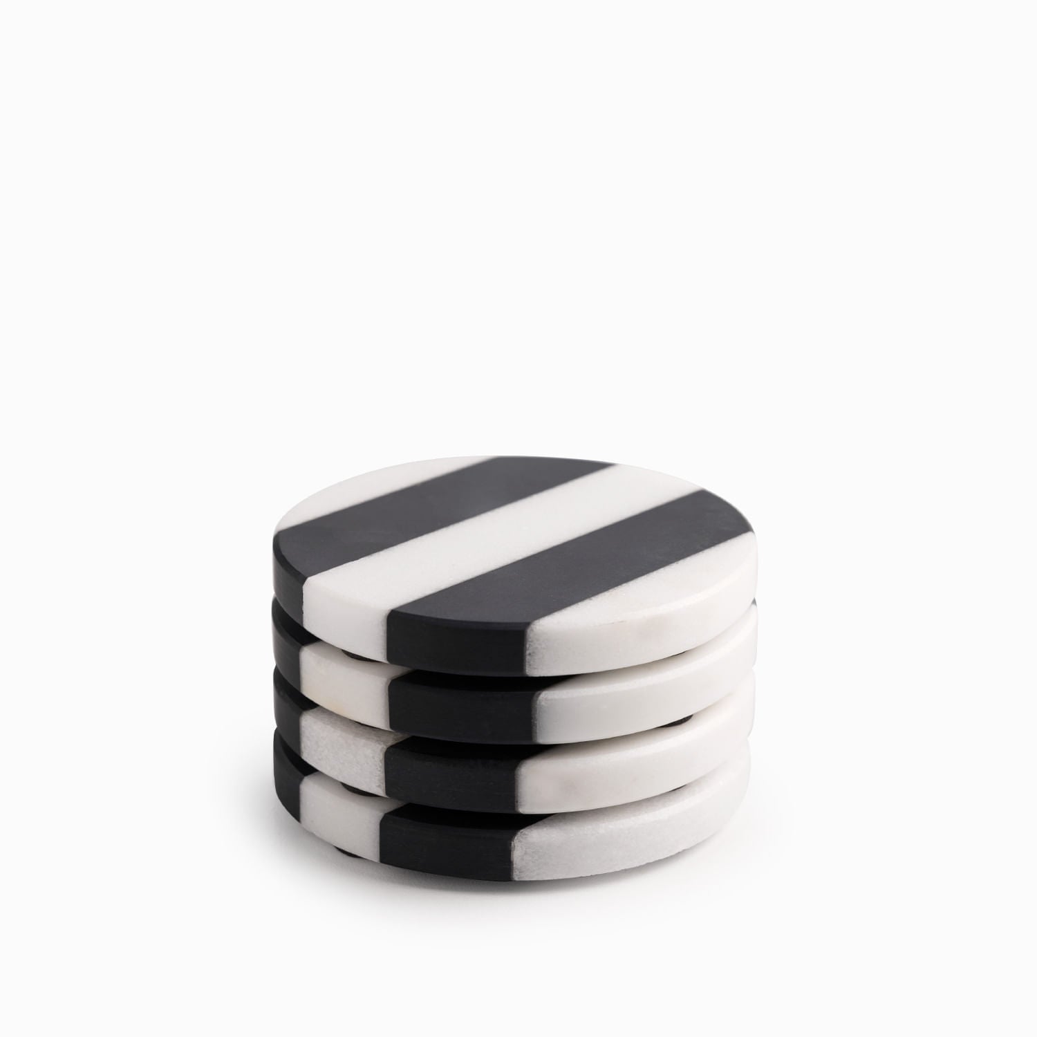 Portavasos líneas negro y blanco set x4