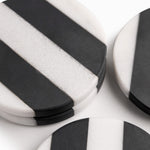 Portavasos líneas negro y blanco set x4
