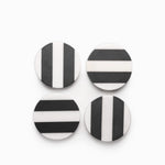Portavasos líneas negro y blanco set x4