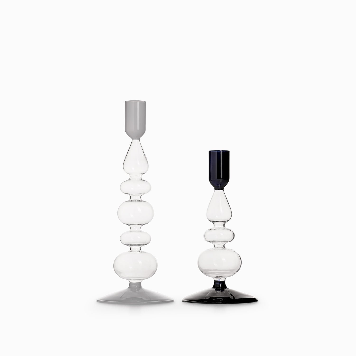 Candelabro contraste negro 18cm