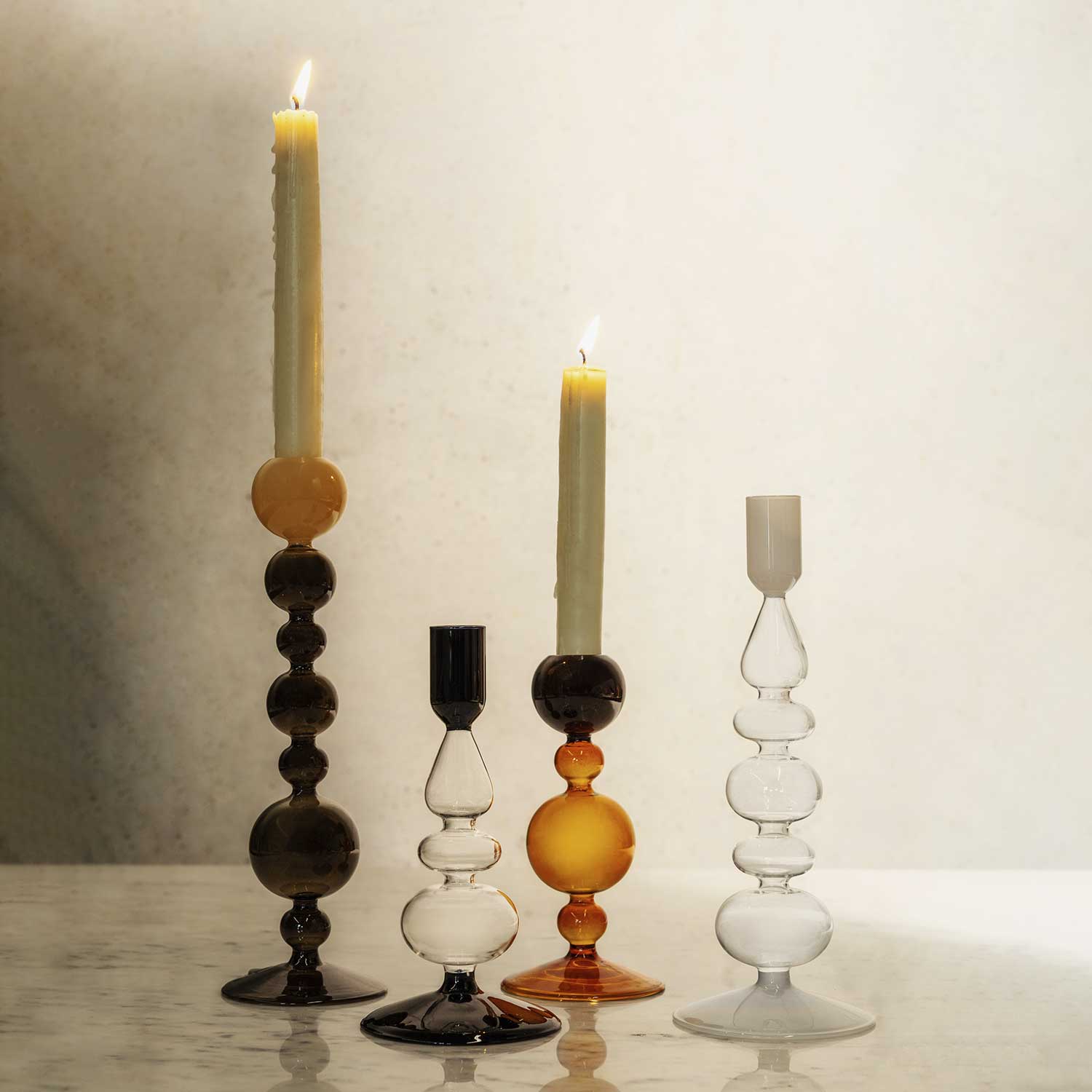 Candelabro contraste negro 18cm