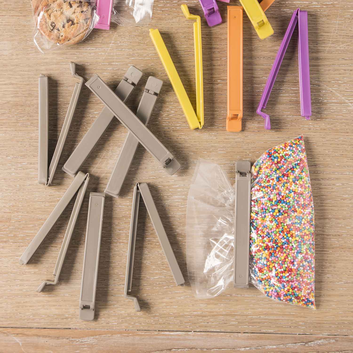 Clip grises para bolsas set x8-2-AMBIENTE GOURMET MÉXICO