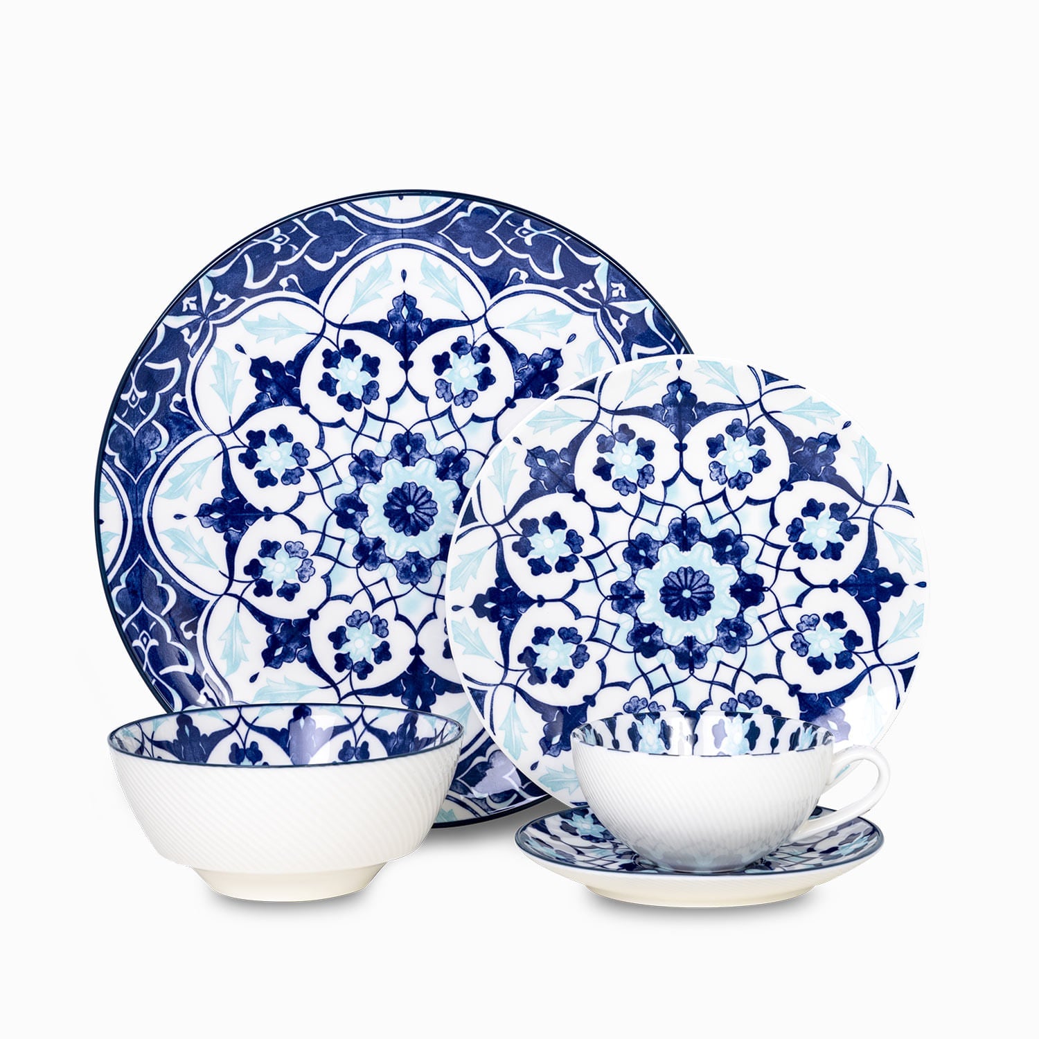 Plato mediano flor indigo 20 cm setx4-4-AMBIENTE GOURMET MÉXICO