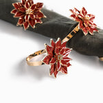 Aros de servilleta poinsettia setx4