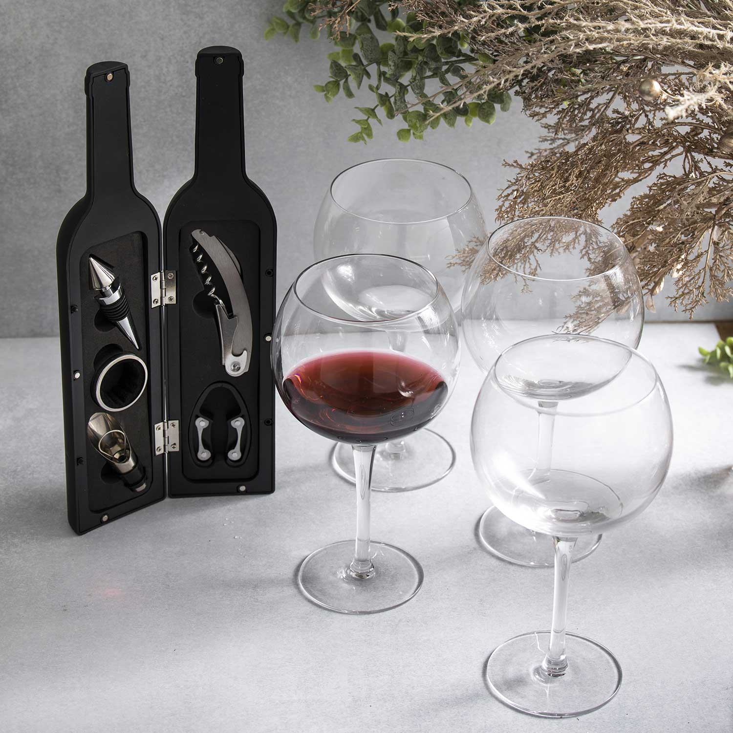 Botella de vino setx5 piezas