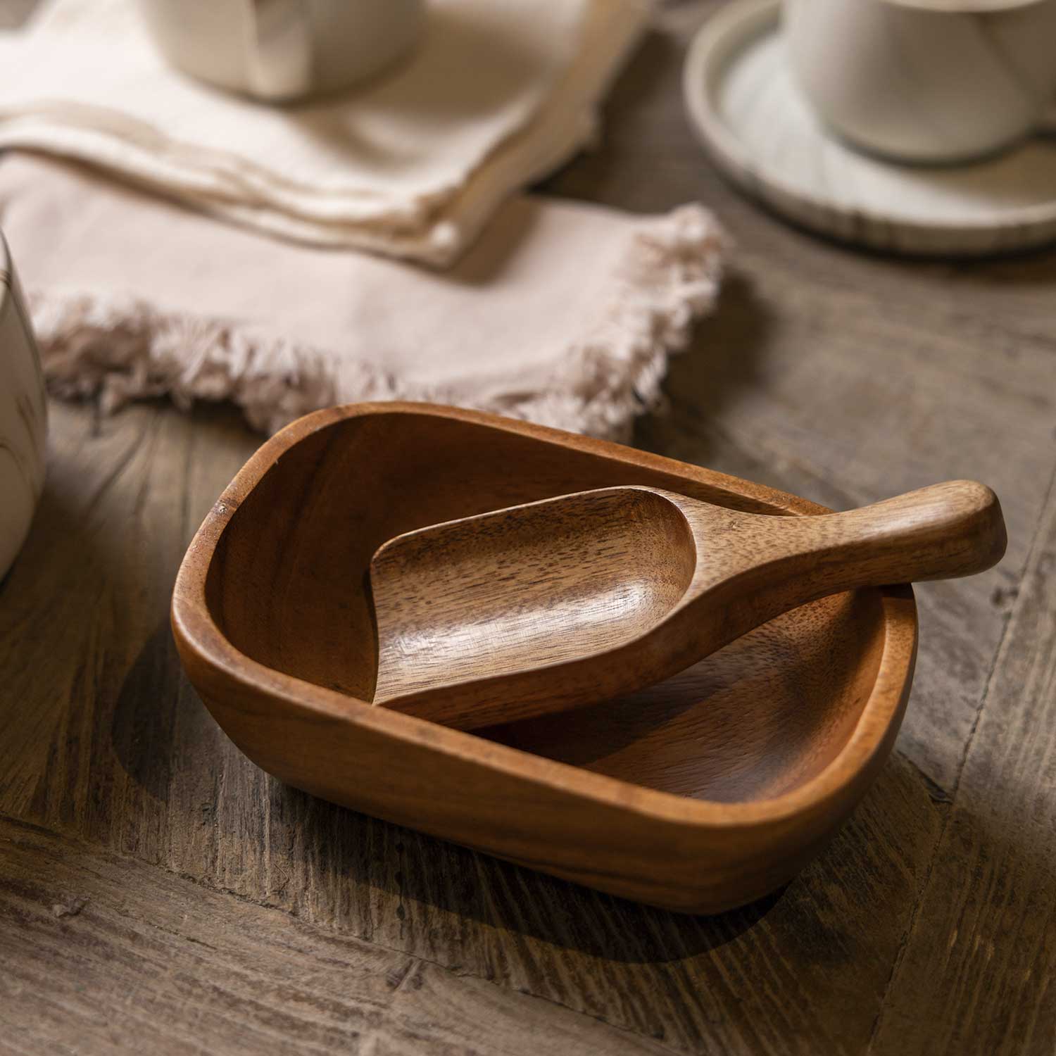 Bowl rectangular en acacia 15cm - Ambiente Gourmet México