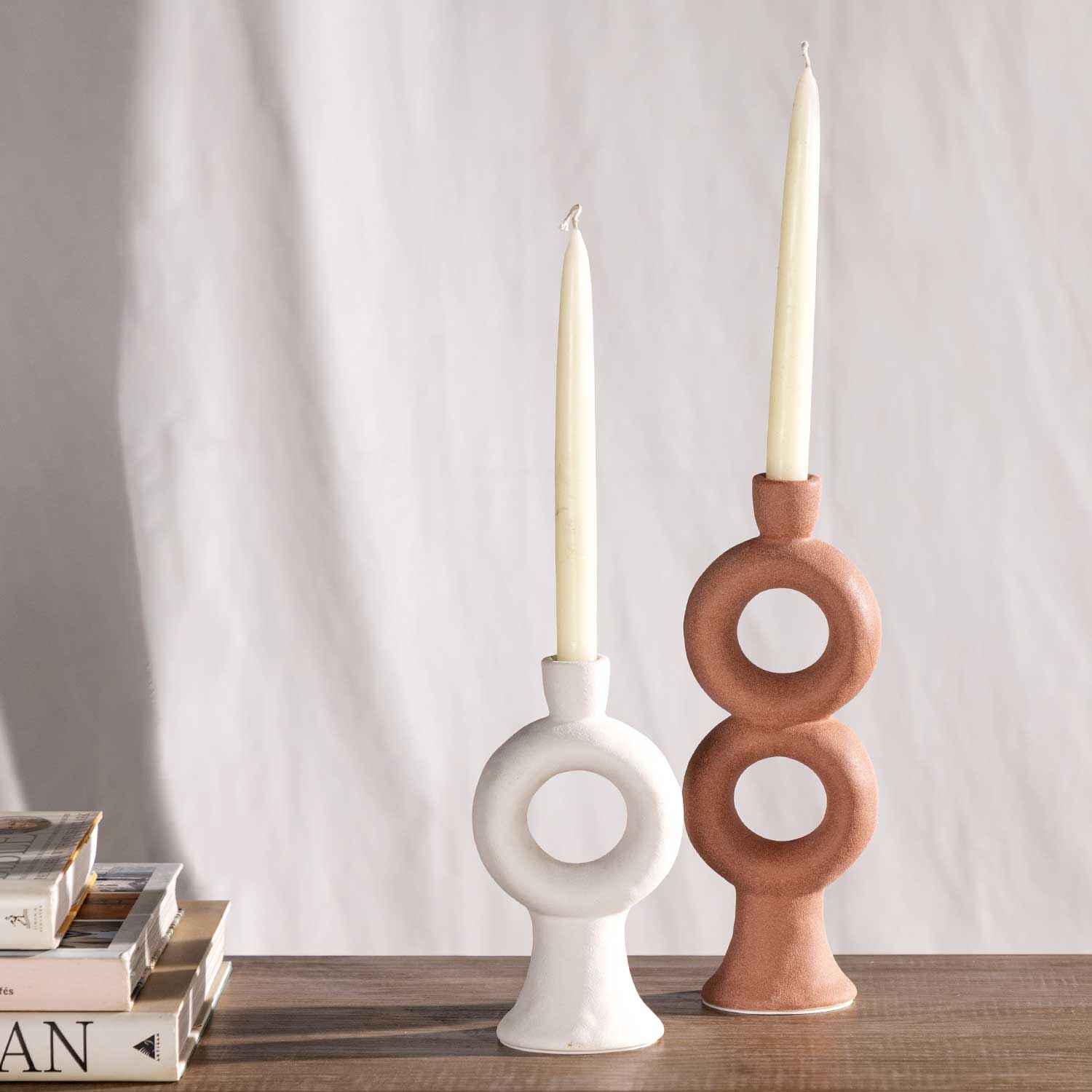 Candelabro doble aro café - Ambiente Gourmet México