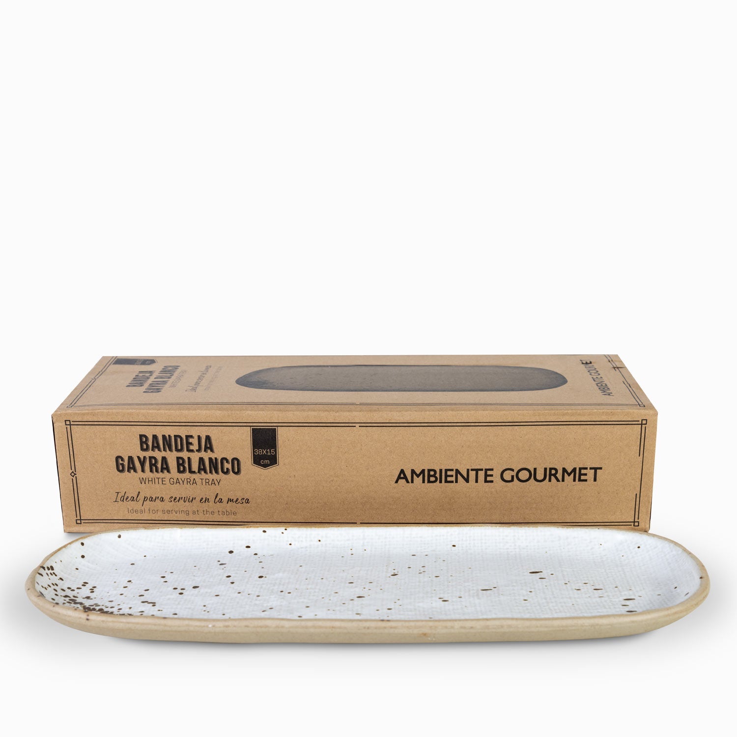 Charola gayra blanco 38x15cm - Ambiente Gourmet México