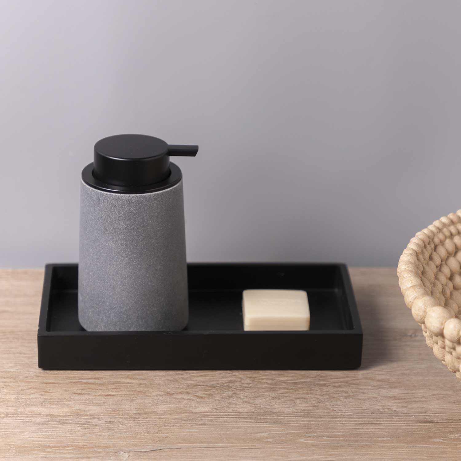Charola para baño negro 25 cm