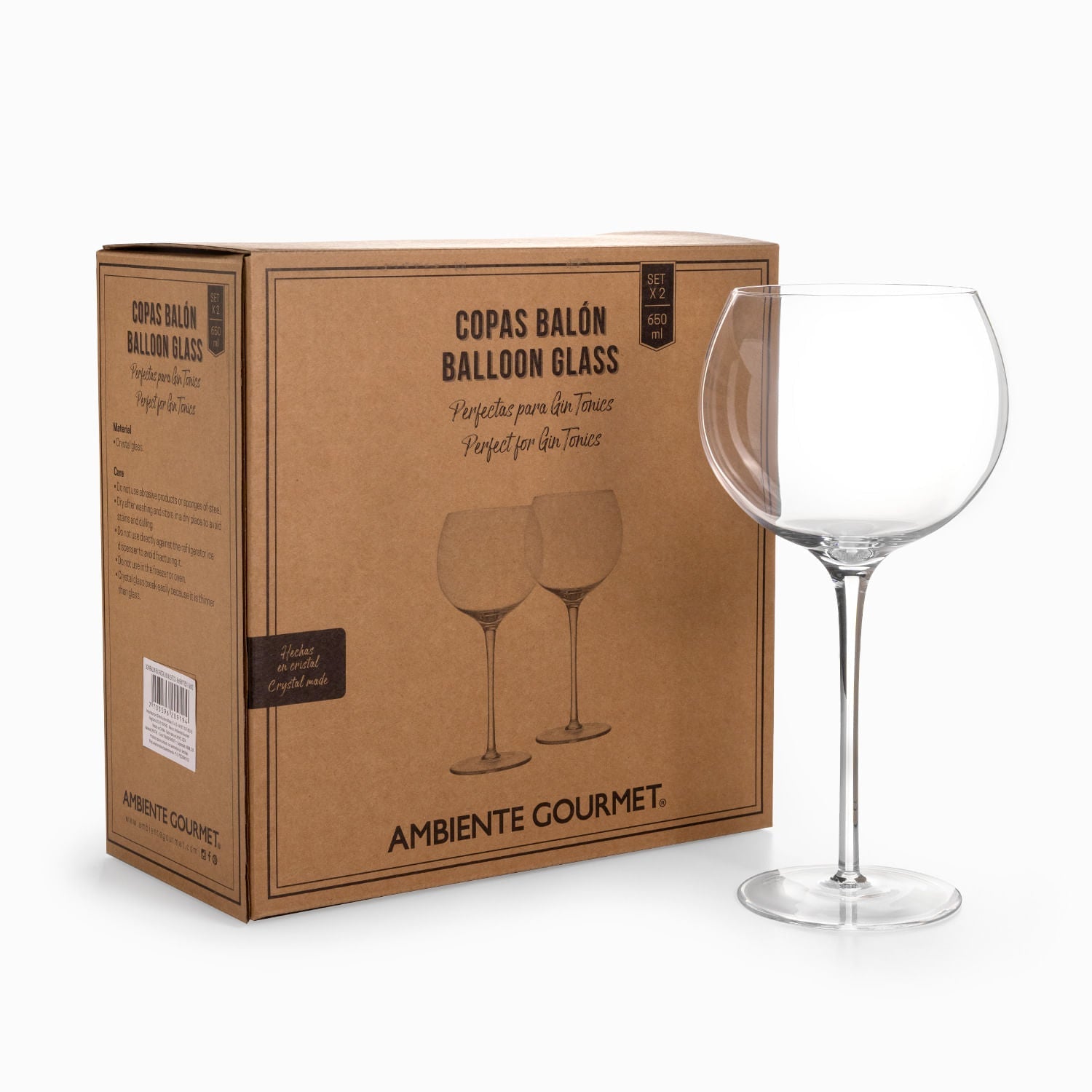 Copa balon en cristal 650 ml setx2 - Ambiente Gourmet México