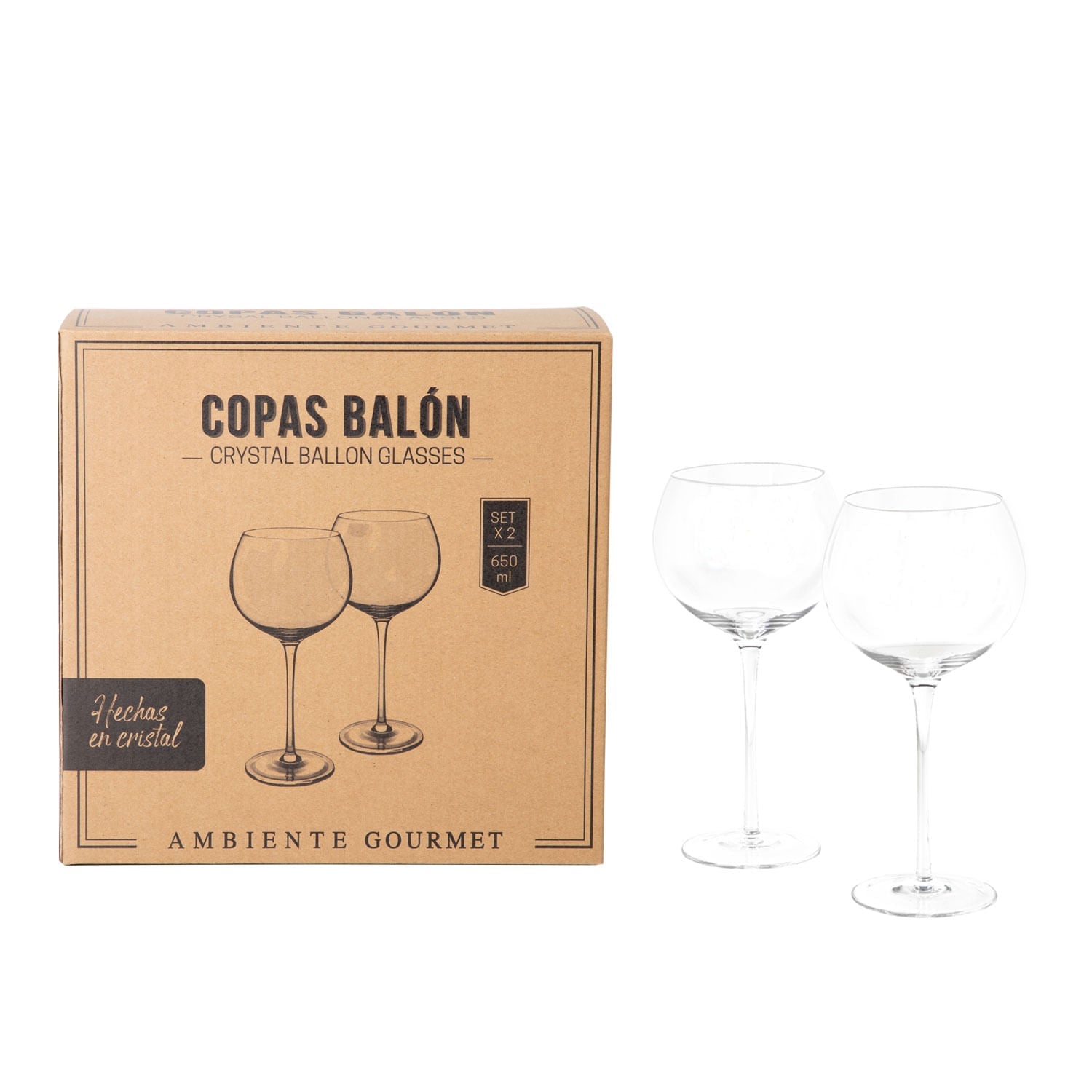 Copa balon en cristal 650 ml setx2