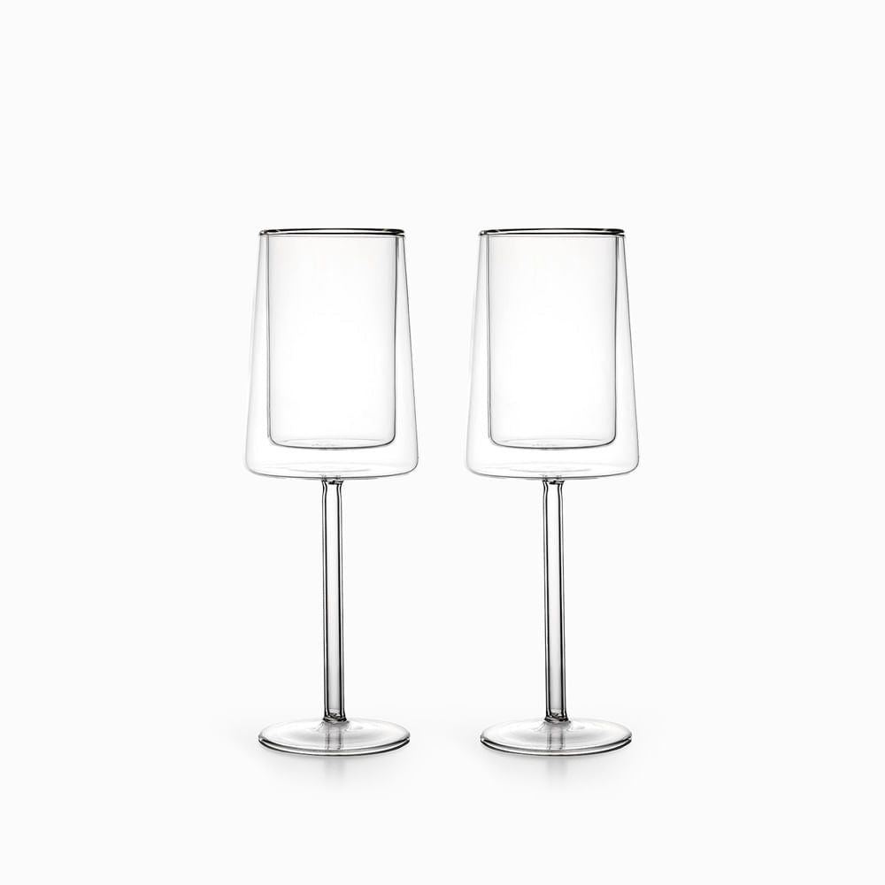 Copa doble pared cuadrado 300ml setx2