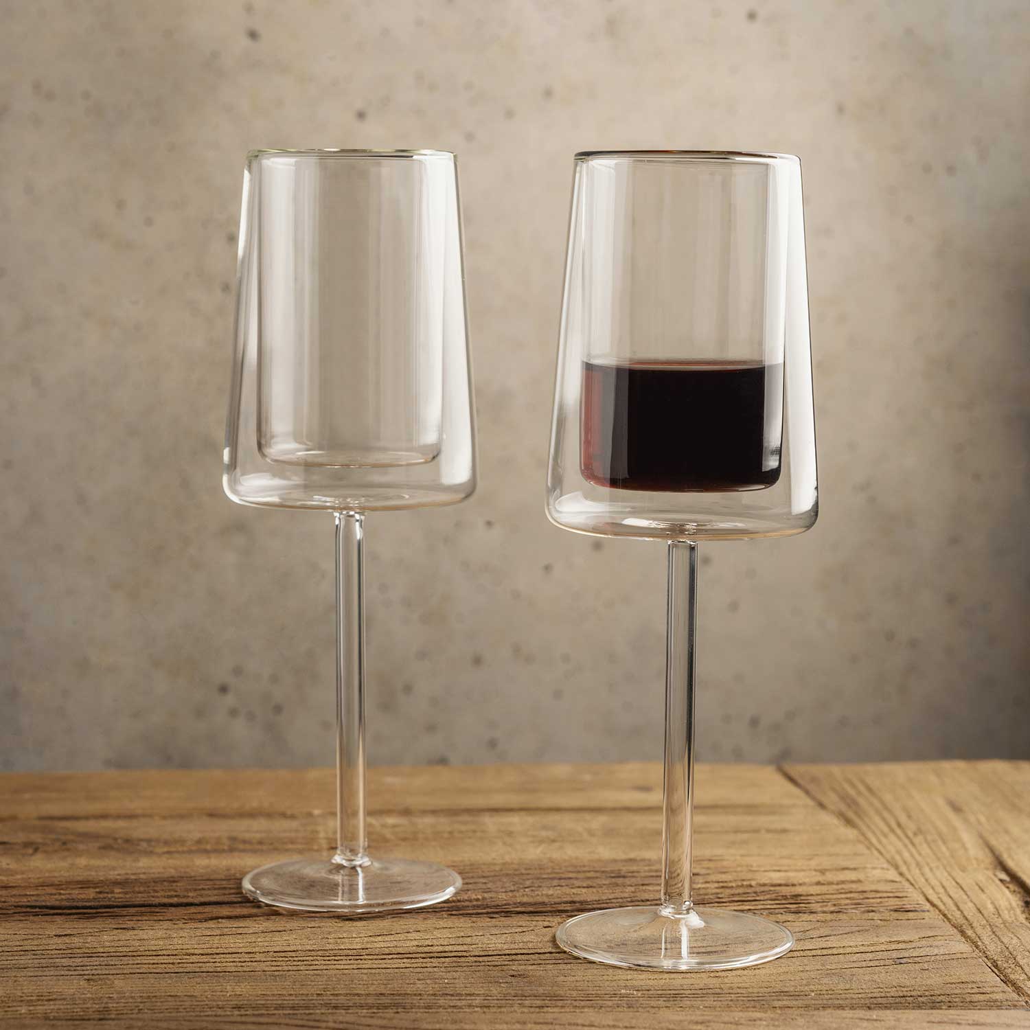 Copa doble pared cuadrado 300ml setx2