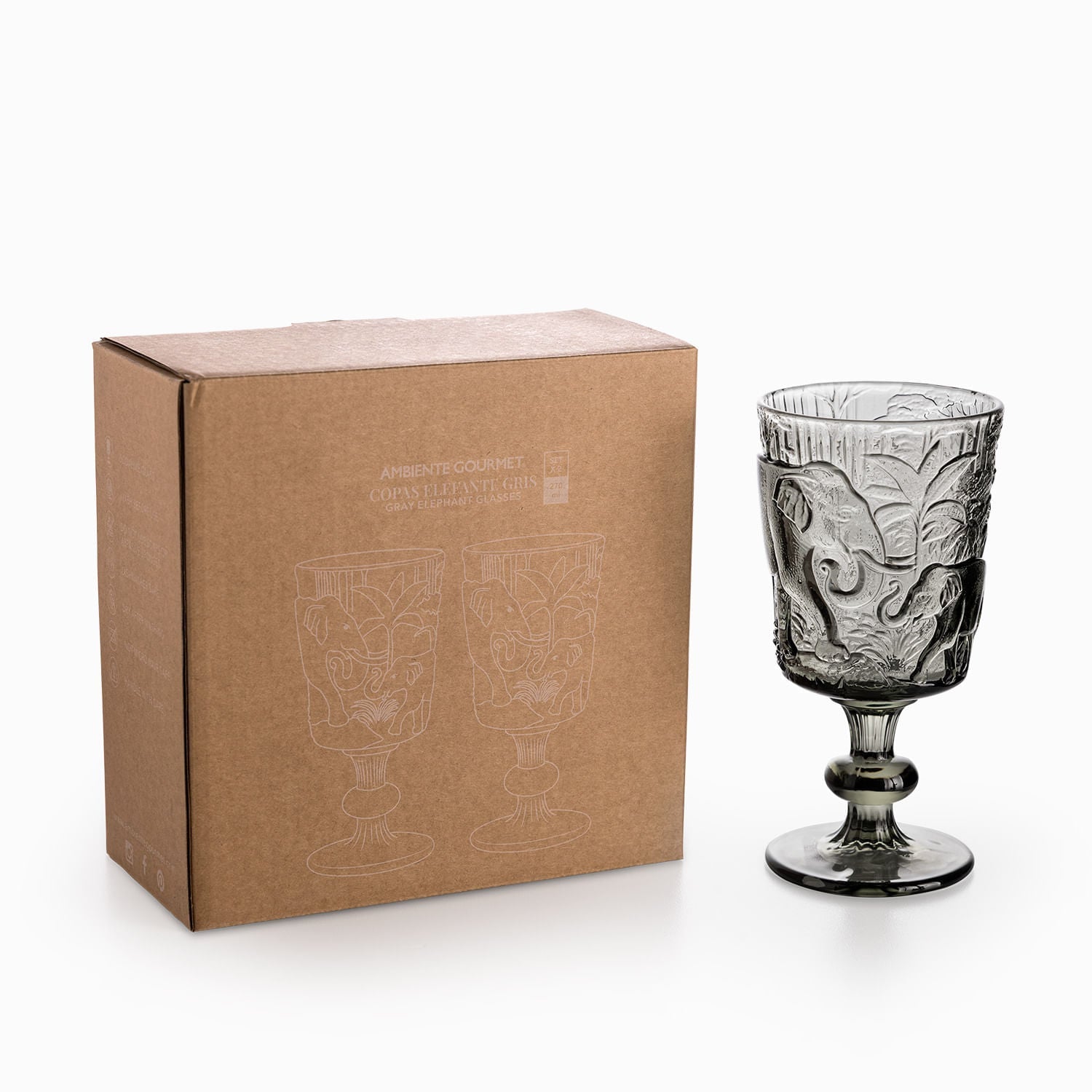Copa Elefante Gris 270Ml Set X2 - Ambiente Gourmet México
