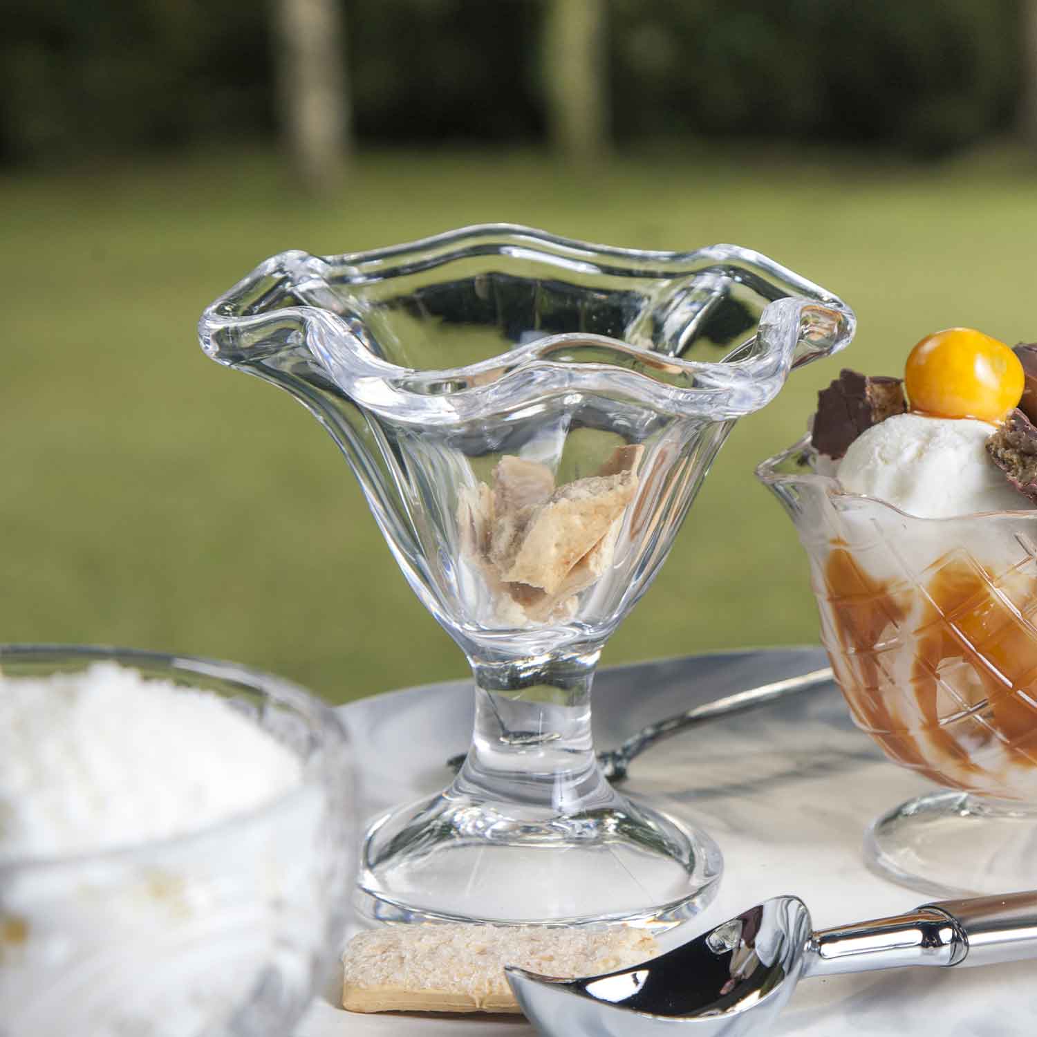 Copa helado floral acrílico - Ambiente Gourmet México