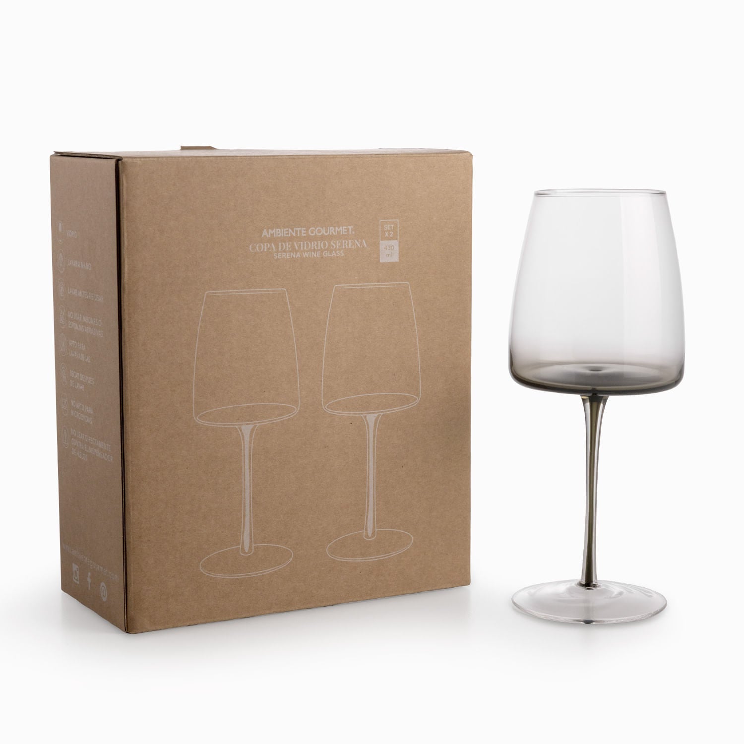 Copa Serena 430ml set x2 - Ambiente Gourmet México