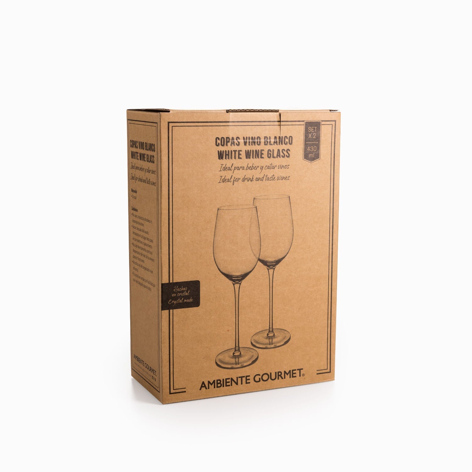 Copa vino blanco en cristal 430 ml setx2 - Ambiente Gourmet México