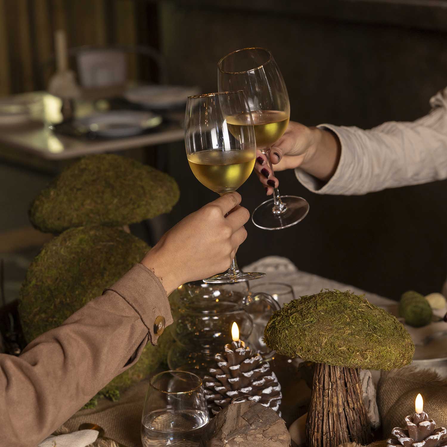 Copas vino borde dorado setx2 - Ambiente Gourmet México