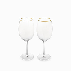 Copas vino borde dorado setx2 - Ambiente Gourmet México