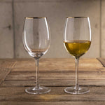 Copas vino borde dorado setx2 - Ambiente Gourmet México