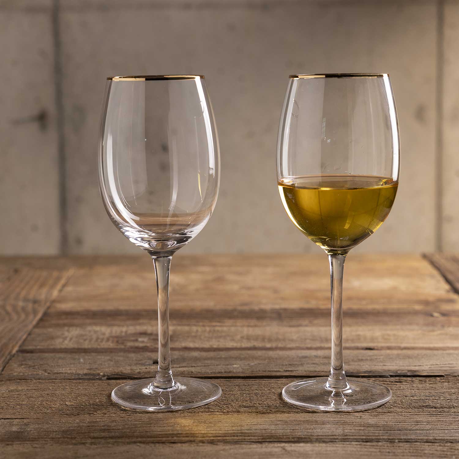 Copas vino borde dorado setx2 - Ambiente Gourmet México