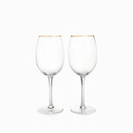 Copas vino borde dorado setx2 - Ambiente Gourmet México