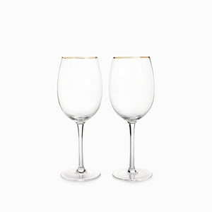 Copas vino borde dorado setx2 - Ambiente Gourmet México