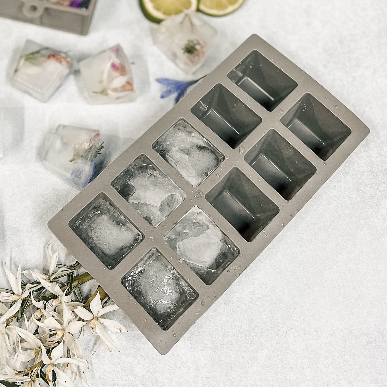 Cubeta hielo en silicona gris - Ambiente Gourmet México