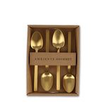 Cucharas postre dorado mate set x 4