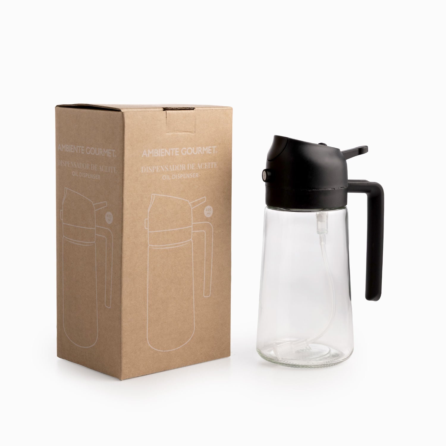 Dispensador de aceite clear 400ml - Ambiente Gourmet México