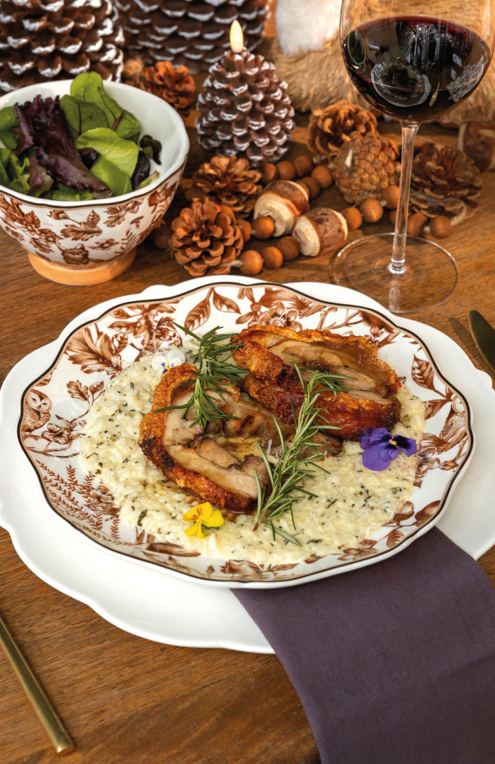 Porchetta con risotto al romero