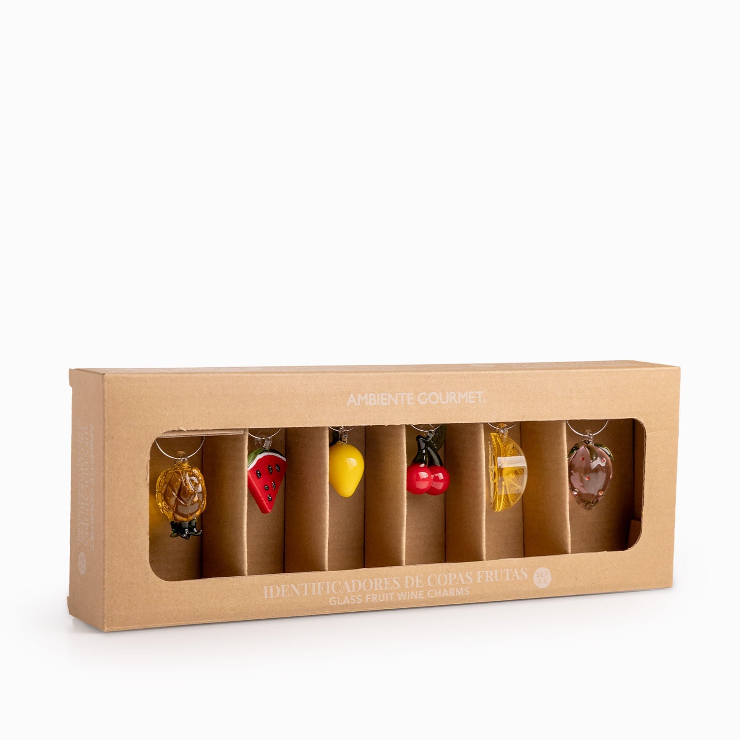 Identificadores de copas frutas set x6 - Ambiente Gourmet México
