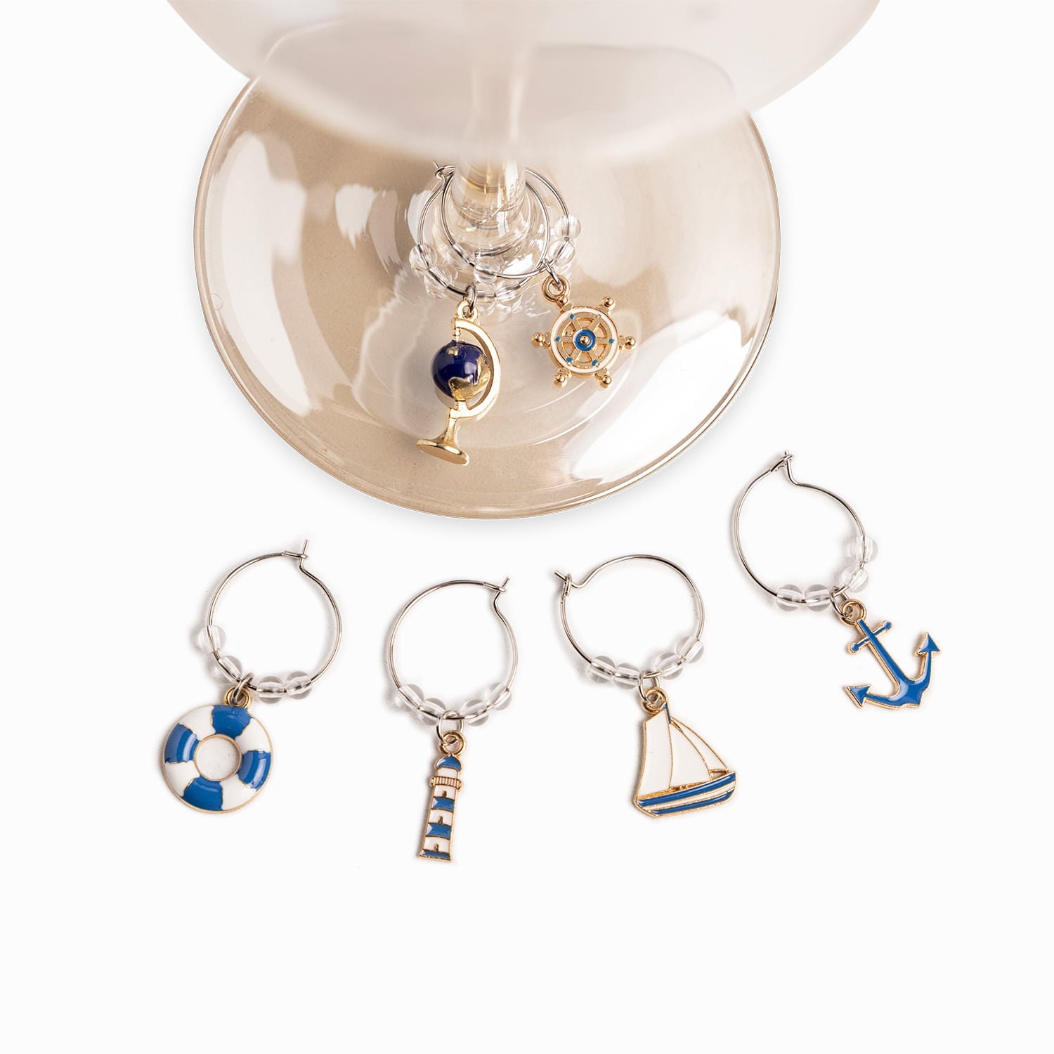 Identificadores De Copas Vino Marino Setx6 - Ambiente Gourmet México