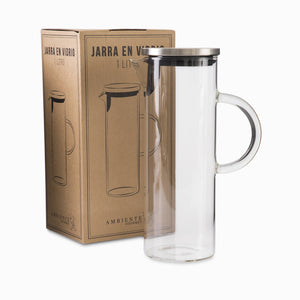 Jarra en vidrio borosilicato con tapa 1300ml - Ambiente Gourmet México