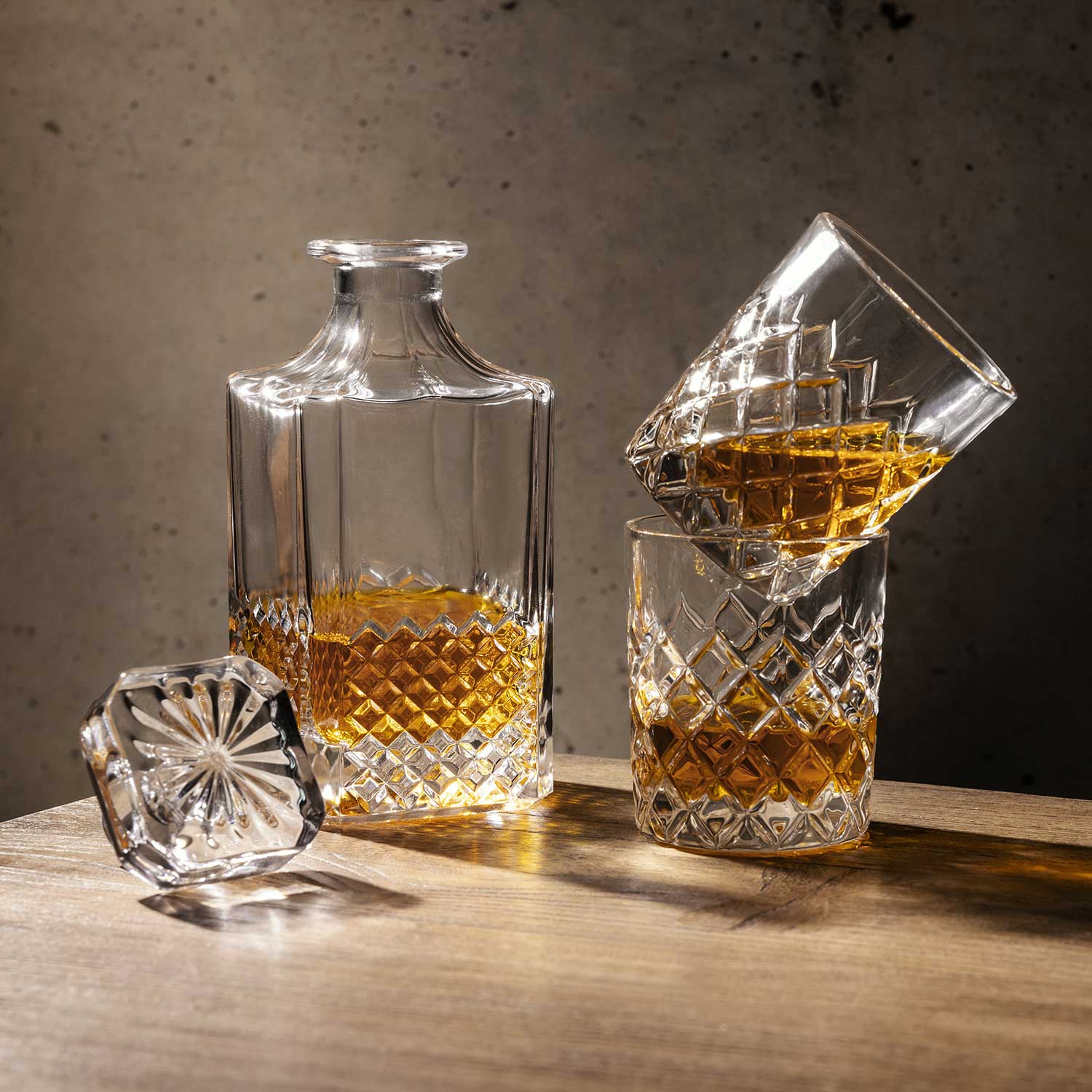 Licorera y vasos para licor lago setx3 - Ambiente Gourmet México
