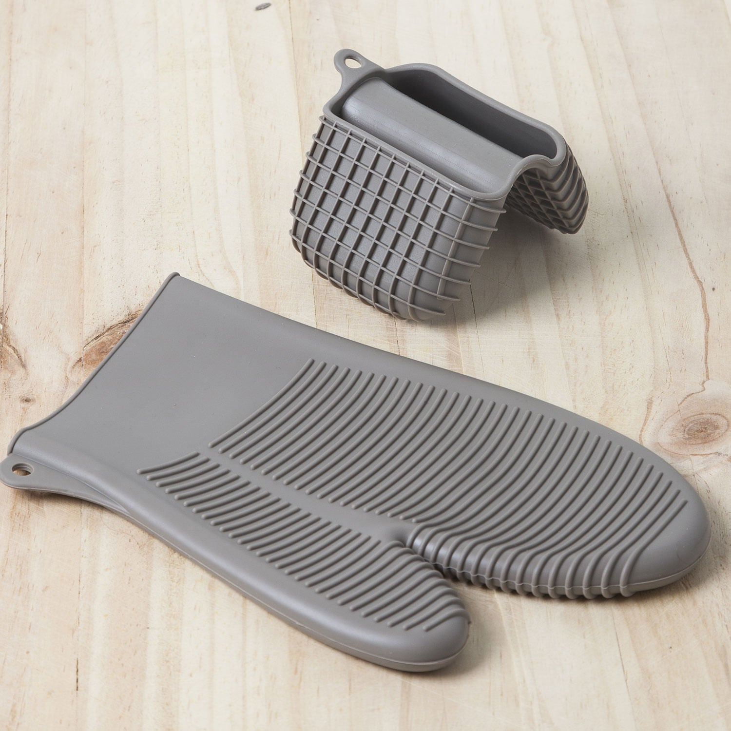 Mini guante cuadros silicona gris - Ambiente Gourmet México