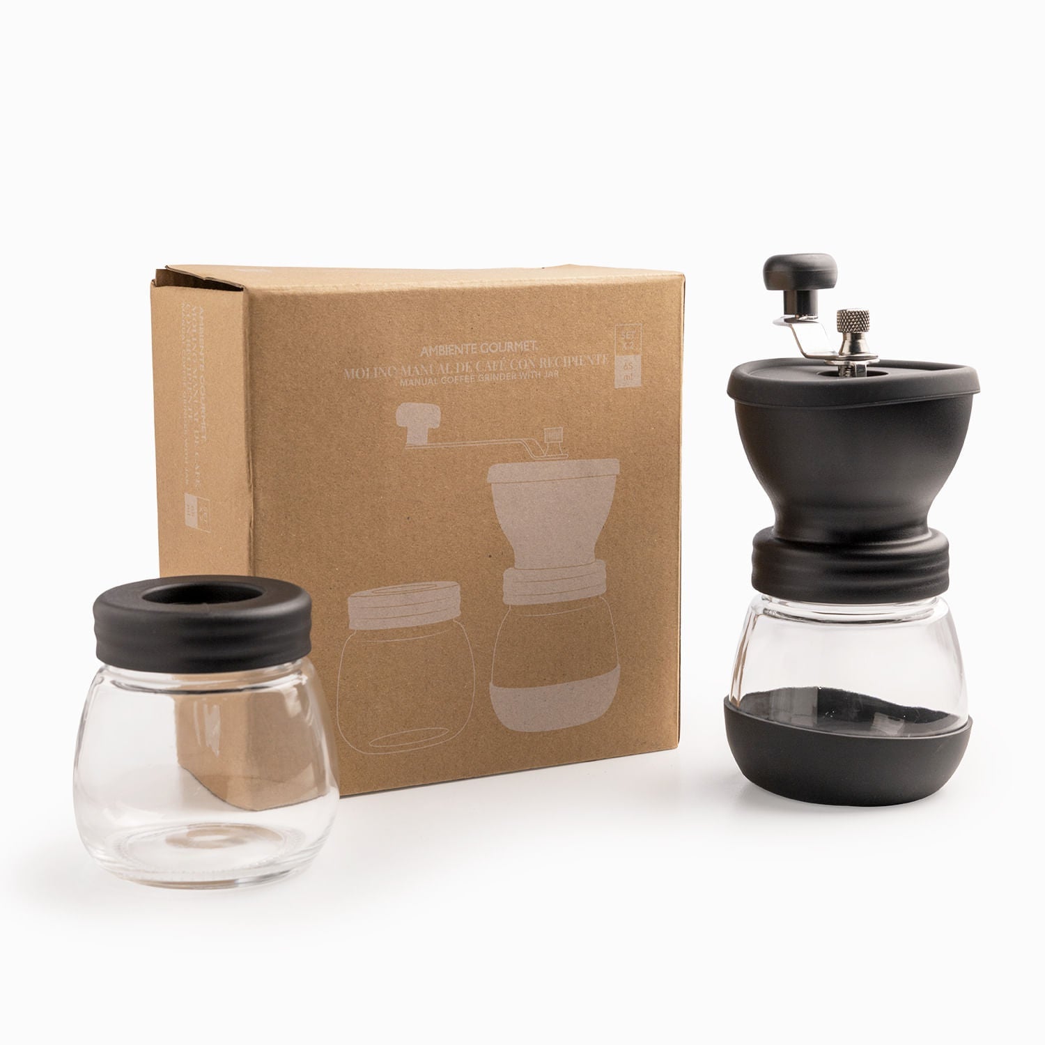 Molino de café manual con recipiente set x2 - Ambiente Gourmet México